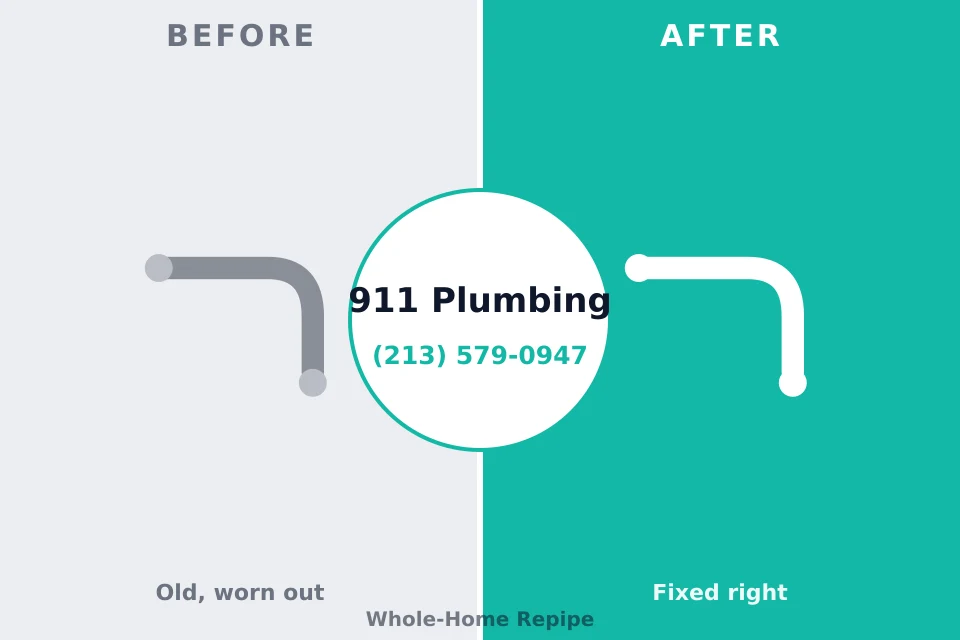 Before and after: plumbing company Caldwell, OH